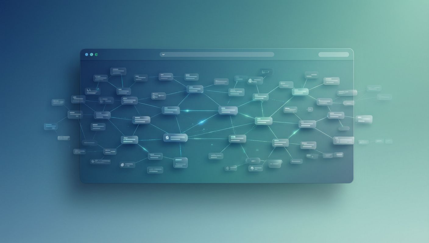 Интерфейс панели управления GrowPages с визуализацией карты спроса, показывающей кластеры вопросов и связанные с ними готовые статьи.